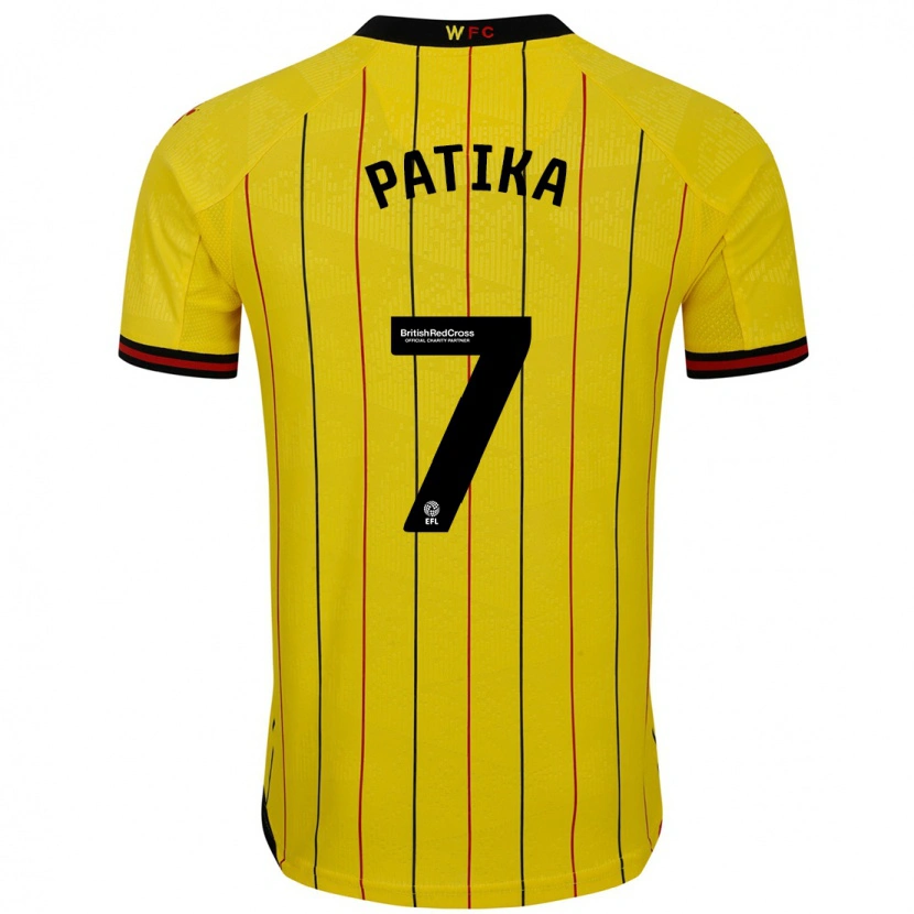 Danxen Børn Glebs Patika #7 Gul Sort Hjemmebane Spillertrøjer 2024/25 Trøje T-Shirt