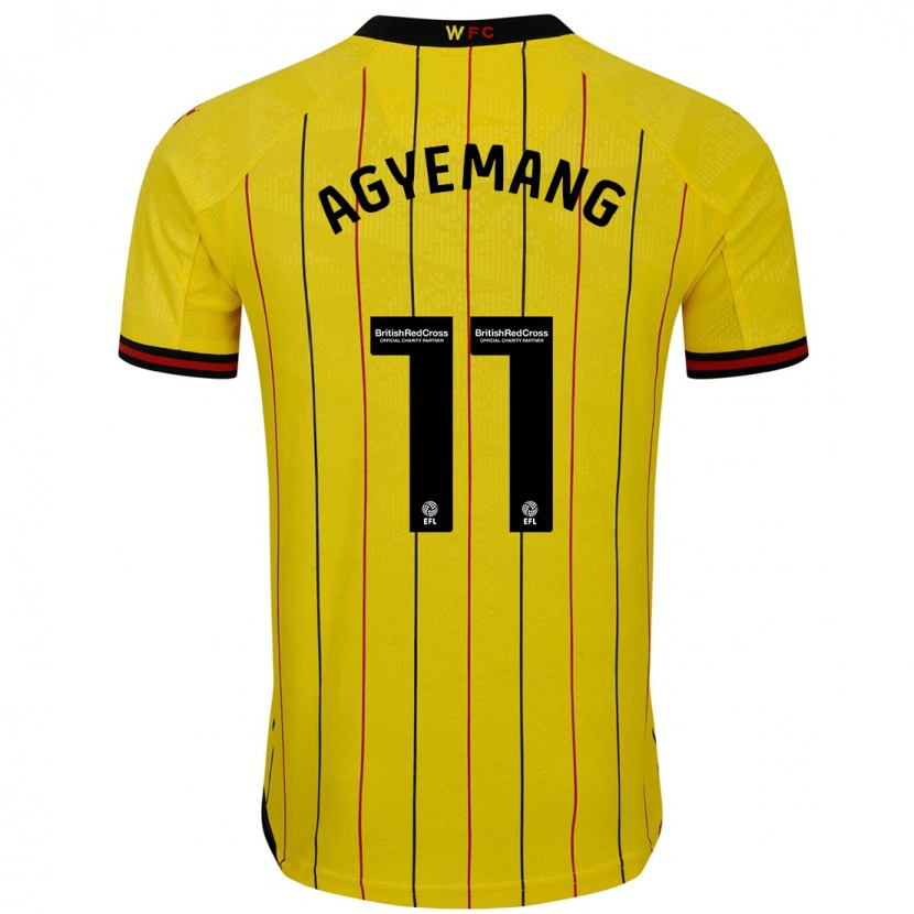 Danxen Børn Michelle Agyemang #11 Gul Sort Hjemmebane Spillertrøjer 2024/25 Trøje T-Shirt