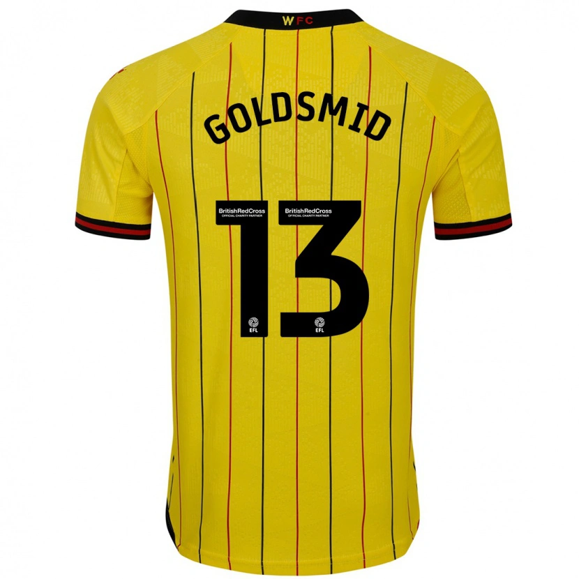 Danxen Børn Jacqui Goldsmid #13 Gul Sort Hjemmebane Spillertrøjer 2024/25 Trøje T-Shirt