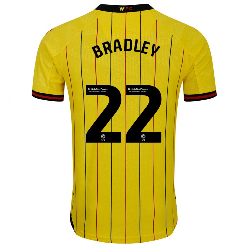 Danxen Børn Jade Bradley #22 Gul Sort Hjemmebane Spillertrøjer 2024/25 Trøje T-Shirt
