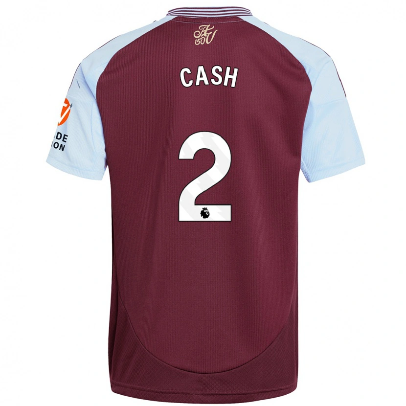 Danxen Børn Matty Cash #2 Burgund Himmelblå Hjemmebane Spillertrøjer 2024/25 Trøje T-Shirt