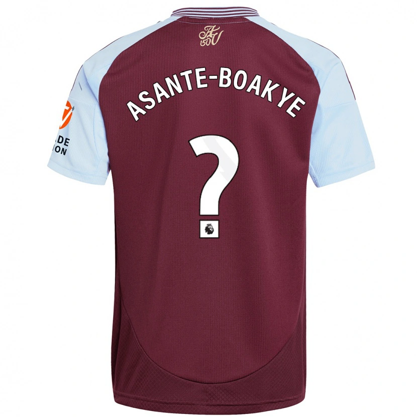 Danxen Børn Max Asante-Boakye #0 Burgund Himmelblå Hjemmebane Spillertrøjer 2024/25 Trøje T-Shirt