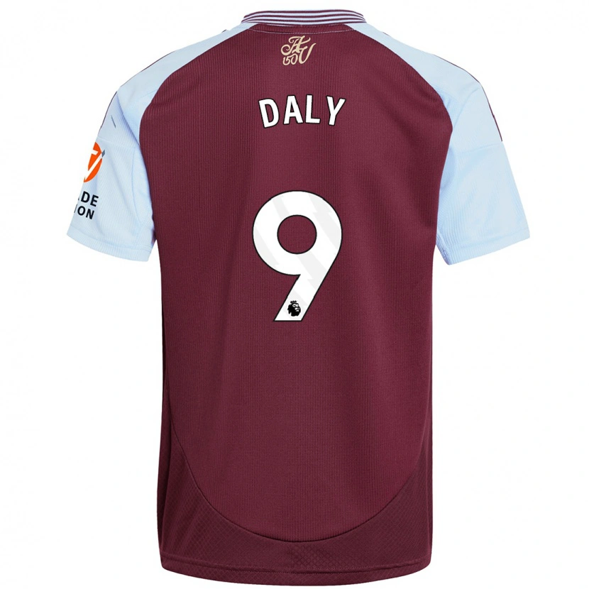 Danxen Børn Rachel Daly #9 Burgund Himmelblå Hjemmebane Spillertrøjer 2024/25 Trøje T-Shirt