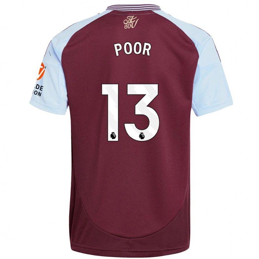 Danxen Børn Sophia Poor #13 Burgund Himmelblå Hjemmebane Spillertrøjer 2024/25 Trøje T-Shirt