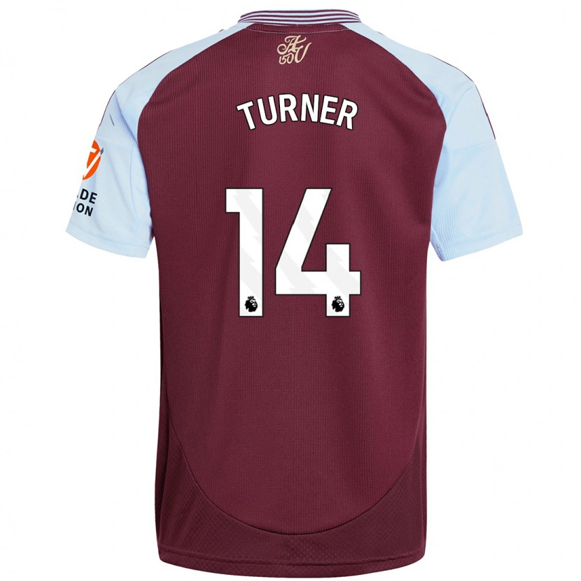 Danxen Børn Danielle Turner #14 Burgund Himmelblå Hjemmebane Spillertrøjer 2024/25 Trøje T-Shirt