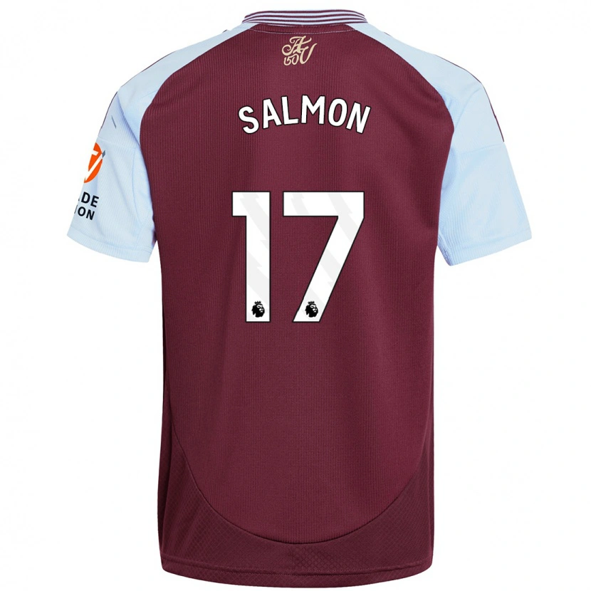 Danxen Børn Ebony Salmon #17 Burgund Himmelblå Hjemmebane Spillertrøjer 2024/25 Trøje T-Shirt