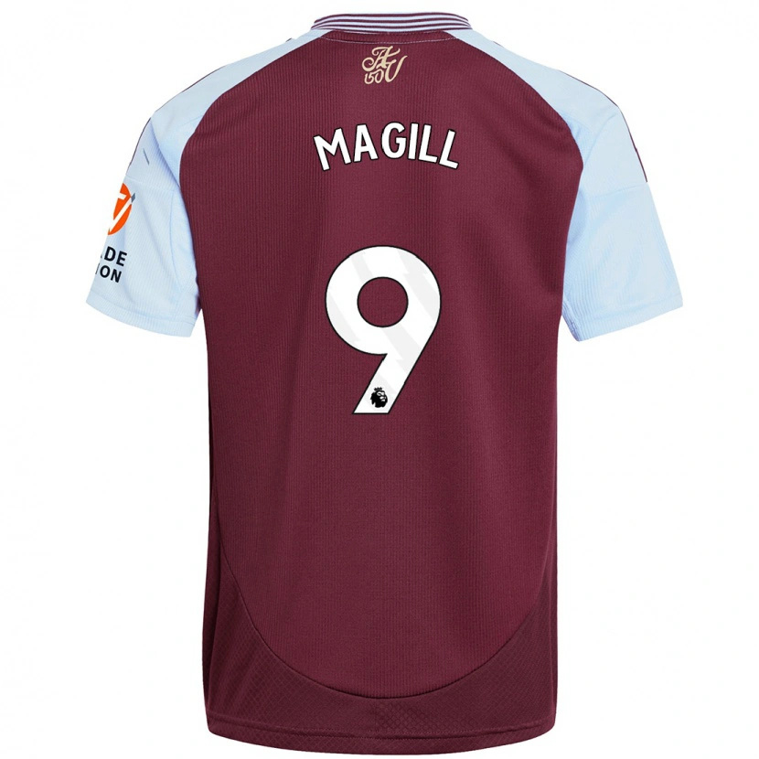 Danxen Børn Simone Magill #9 Burgund Himmelblå Hjemmebane Spillertrøjer 2024/25 Trøje T-Shirt