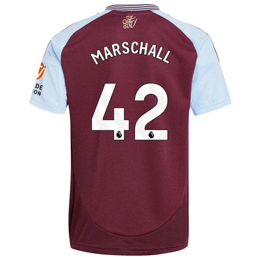 Danxen Børn Filip Marschall #42 Burgund Himmelblå Hjemmebane Spillertrøjer 2024/25 Trøje T-Shirt