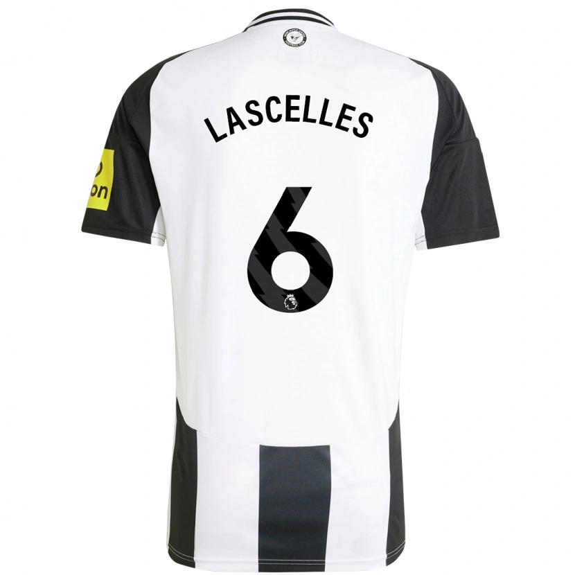 Danxen Børn Jamaal Lascelles #6 Hvid Sort Hjemmebane Spillertrøjer 2024/25 Trøje T-Shirt