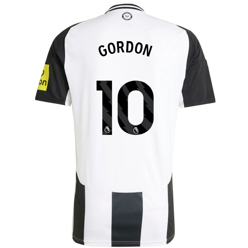Danxen Børn Anthony Gordon #10 Hvid Sort Hjemmebane Spillertrøjer 2024/25 Trøje T-Shirt