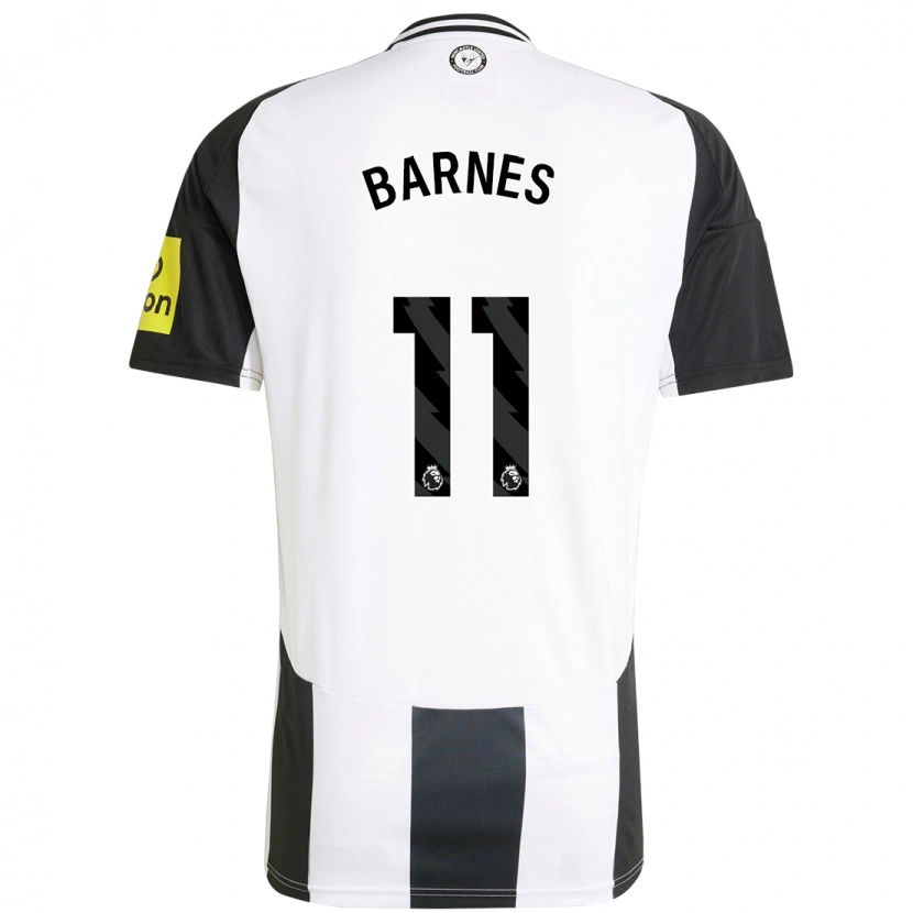 Danxen Børn Harvey Barnes #11 Hvid Sort Hjemmebane Spillertrøjer 2024/25 Trøje T-Shirt