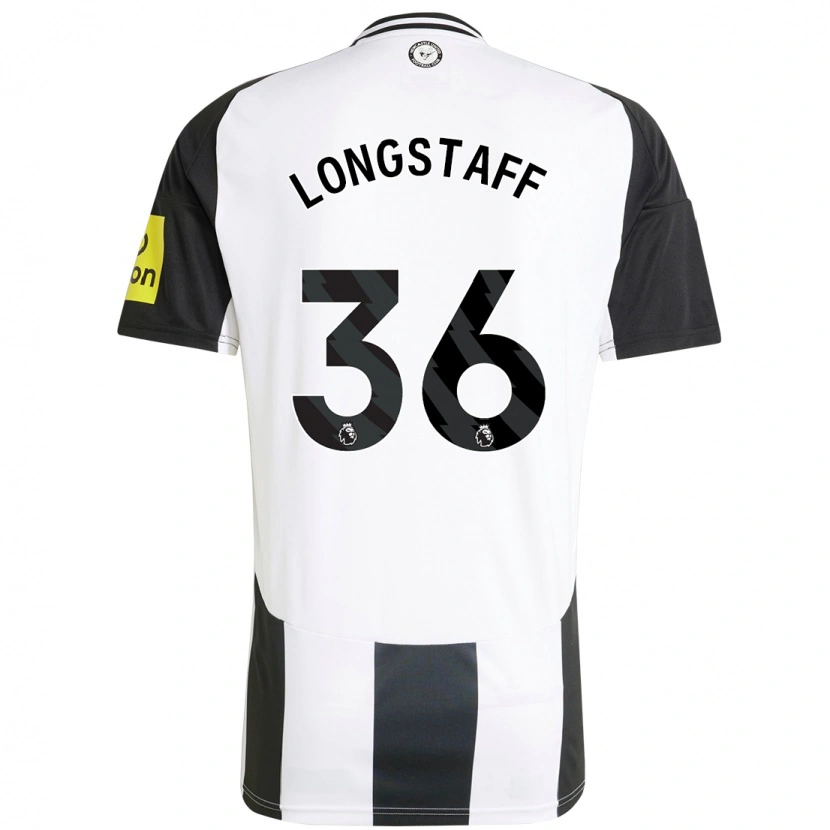 Danxen Børn Sean Longstaff #36 Hvid Sort Hjemmebane Spillertrøjer 2024/25 Trøje T-Shirt