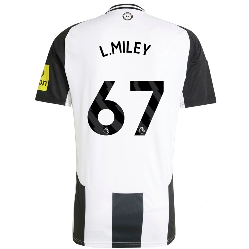 Danxen Børn Lewis Miley #67 Hvid Sort Hjemmebane Spillertrøjer 2024/25 Trøje T-Shirt