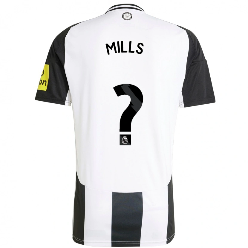 Danxen Børn Michael Mills #0 Hvid Sort Hjemmebane Spillertrøjer 2024/25 Trøje T-Shirt