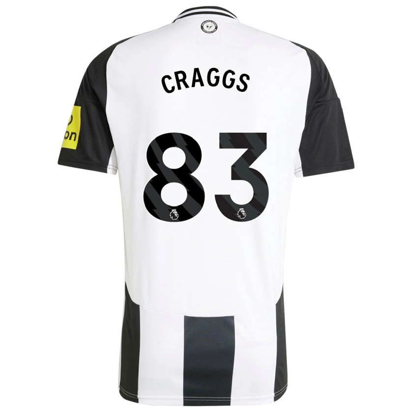 Danxen Børn Luke Craggs #83 Hvid Sort Hjemmebane Spillertrøjer 2024/25 Trøje T-Shirt