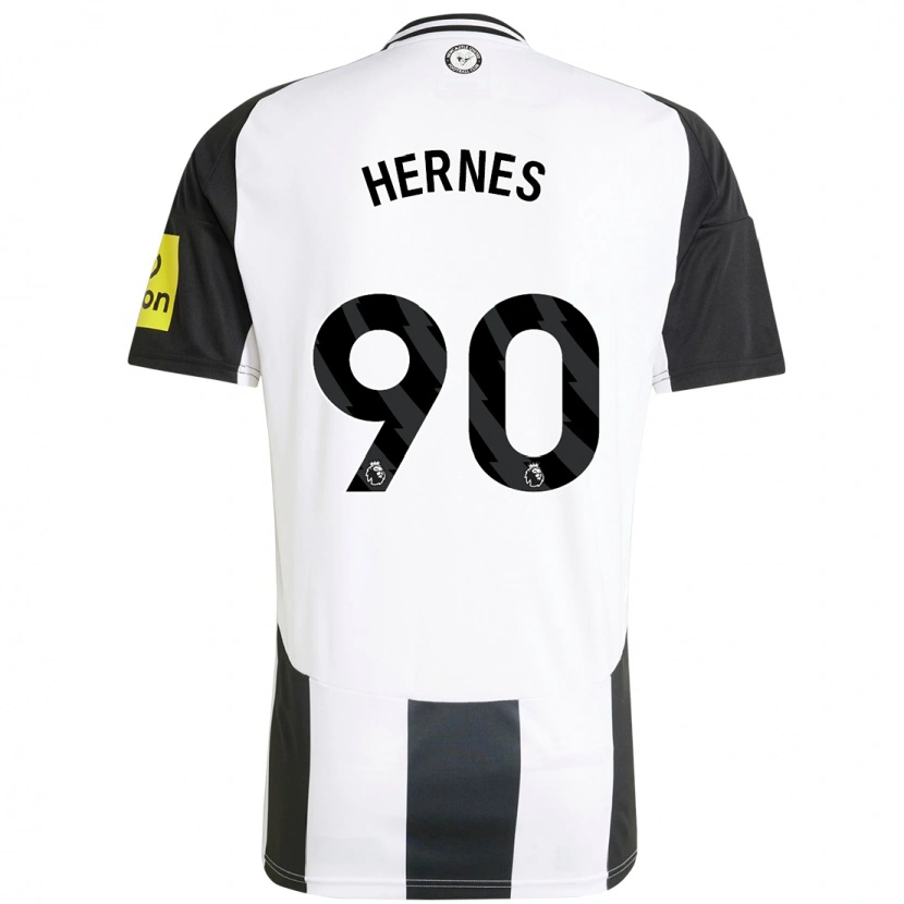 Danxen Børn Travis Hernes #90 Hvid Sort Hjemmebane Spillertrøjer 2024/25 Trøje T-Shirt