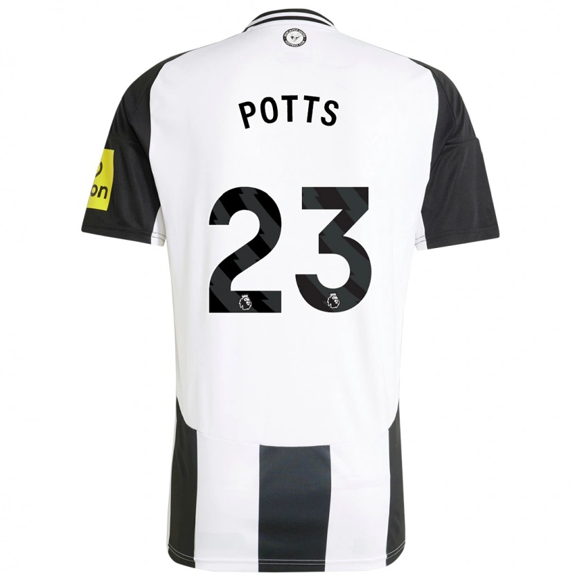 Danxen Børn Charlotte Potts #23 Hvid Sort Hjemmebane Spillertrøjer 2024/25 Trøje T-Shirt