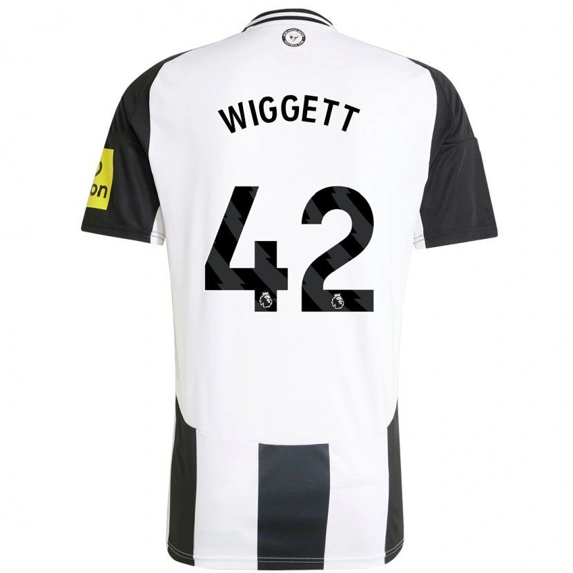 Danxen Børn Charlie Wiggett #42 Hvid Sort Hjemmebane Spillertrøjer 2024/25 Trøje T-Shirt