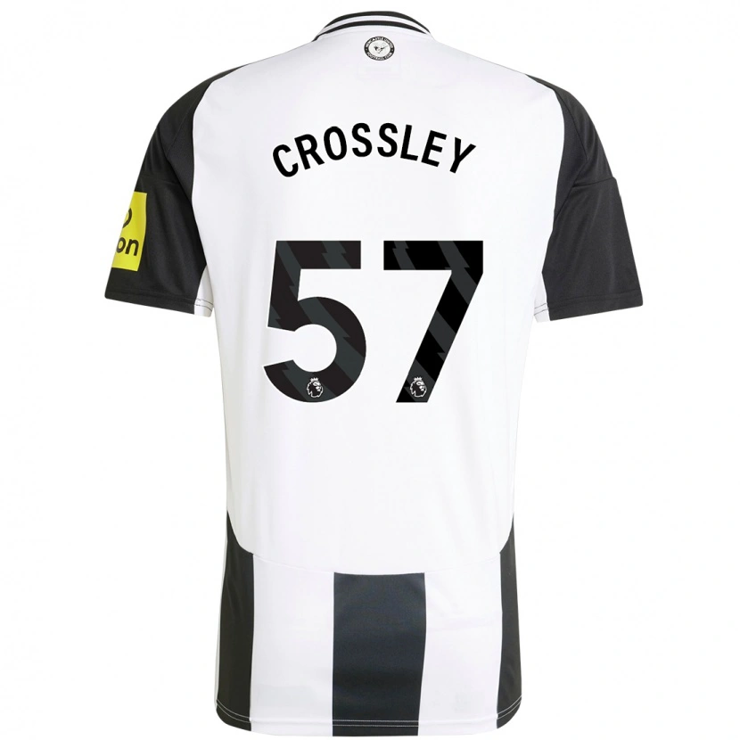 Danxen Børn Kyle Crossley #57 Hvid Sort Hjemmebane Spillertrøjer 2024/25 Trøje T-Shirt