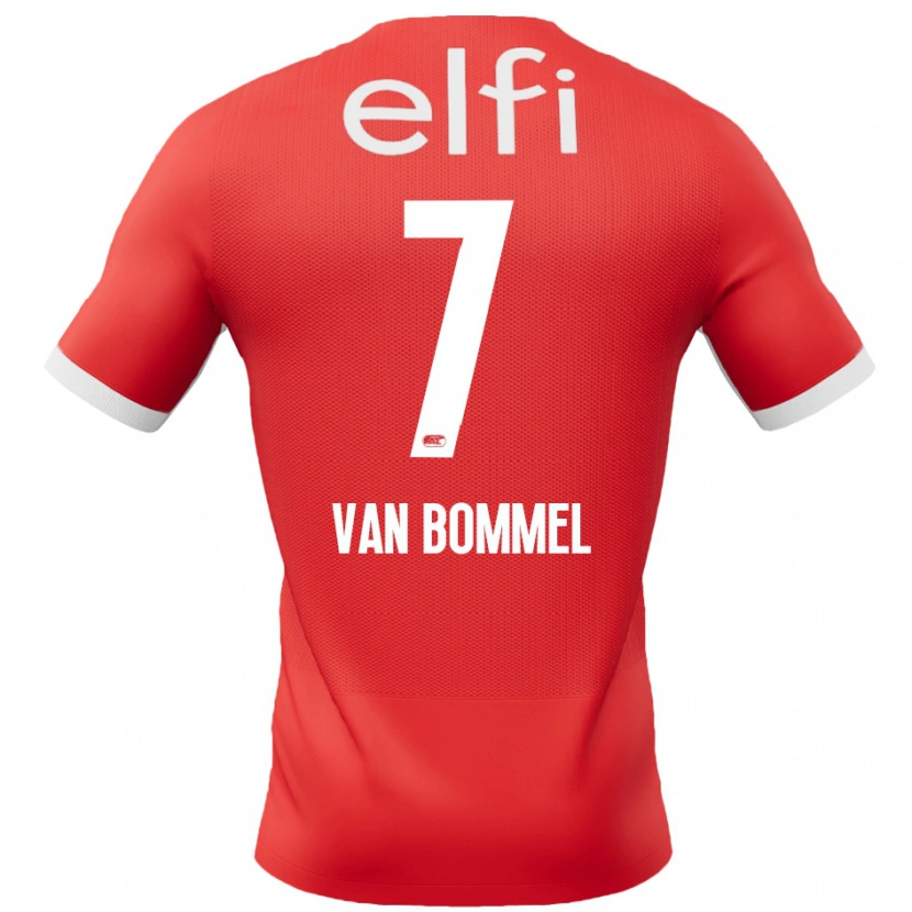 Danxen Børn Ruben Van Bommel #7 Rød Hvid Hjemmebane Spillertrøjer 2024/25 Trøje T-Shirt