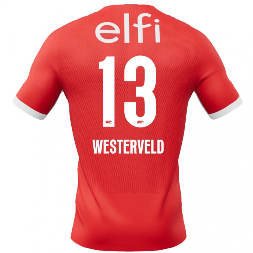 Danxen Børn Sem Westerveld #13 Rød Hvid Hjemmebane Spillertrøjer 2024/25 Trøje T-Shirt