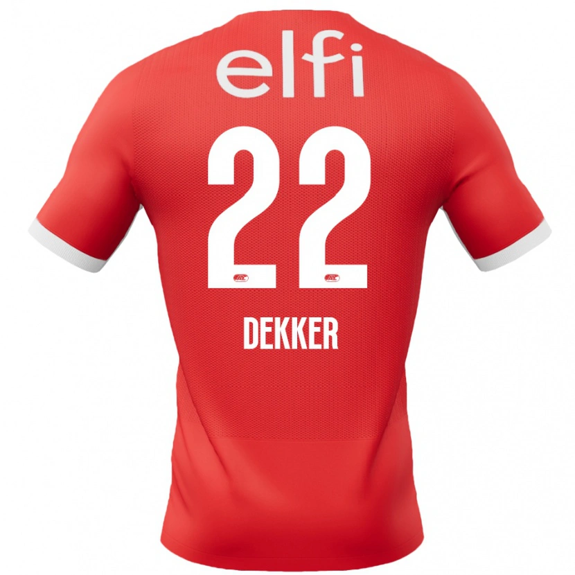 Danxen Børn Maxim Dekker #22 Rød Hvid Hjemmebane Spillertrøjer 2024/25 Trøje T-Shirt