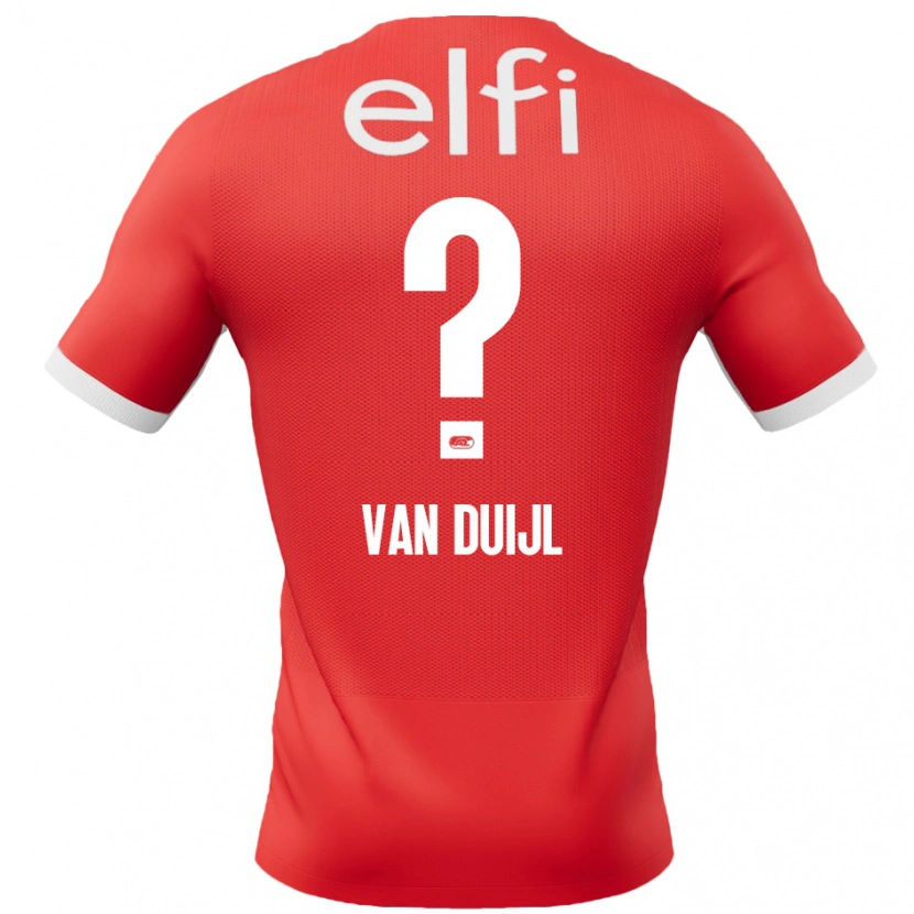 Danxen Børn Billy Van Duijl #0 Rød Hvid Hjemmebane Spillertrøjer 2024/25 Trøje T-Shirt