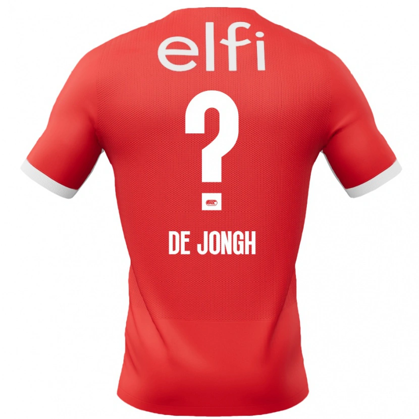 Danxen Børn Iain De Jongh #0 Rød Hvid Hjemmebane Spillertrøjer 2024/25 Trøje T-Shirt
