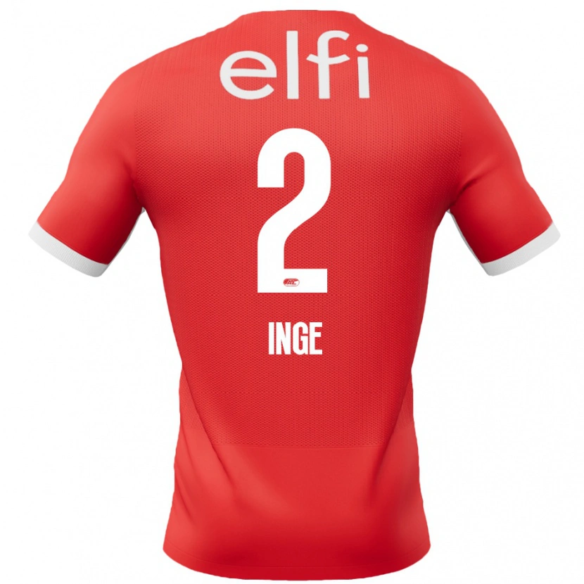 Danxen Børn Kiani Inge #2 Rød Hvid Hjemmebane Spillertrøjer 2024/25 Trøje T-Shirt
