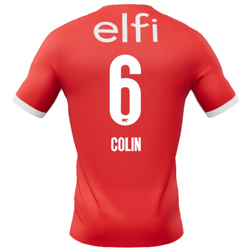 Danxen Børn Isa Colin #6 Rød Hvid Hjemmebane Spillertrøjer 2024/25 Trøje T-Shirt