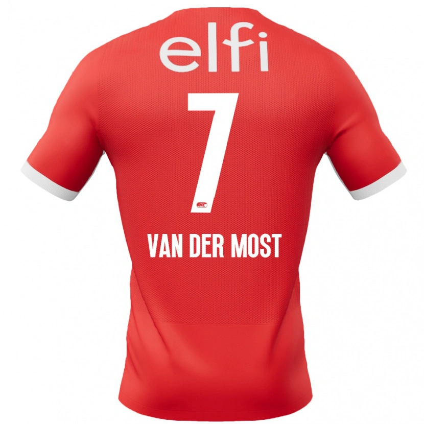 Danxen Børn Veerle Van Der Most #7 Rød Hvid Hjemmebane Spillertrøjer 2024/25 Trøje T-Shirt