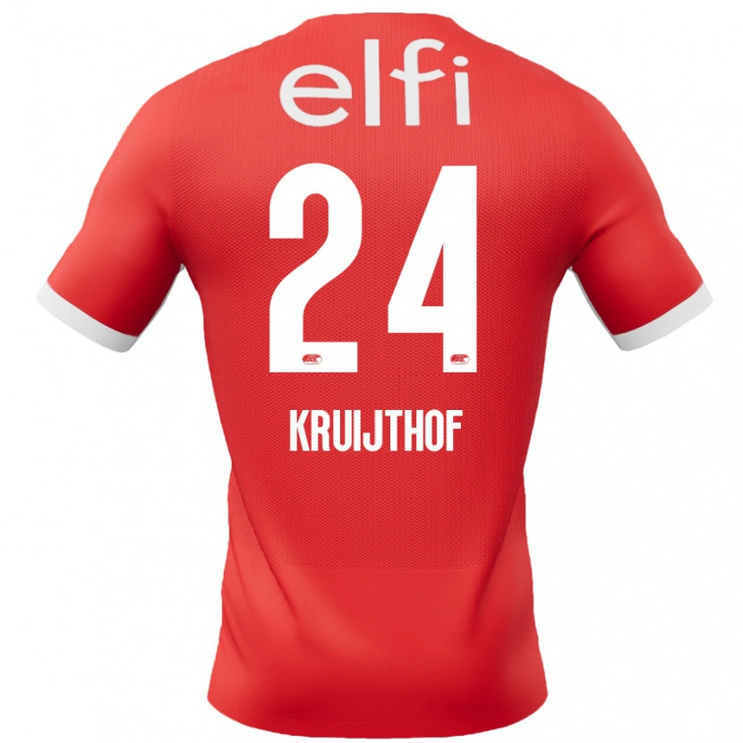 Danxen Børn Annemiek Kruijthof #24 Rød Hvid Hjemmebane Spillertrøjer 2024/25 Trøje T-Shirt