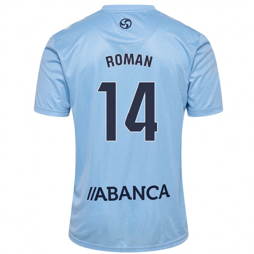 Danxen Børn Miguel Román #14 Himmelblå Hjemmebane Spillertrøjer 2024/25 Trøje T-Shirt