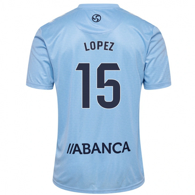 Danxen Børn Fer López #15 Himmelblå Hjemmebane Spillertrøjer 2024/25 Trøje T-Shirt