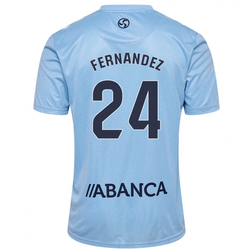 Danxen Børn César Fernández #24 Himmelblå Hjemmebane Spillertrøjer 2024/25 Trøje T-Shirt