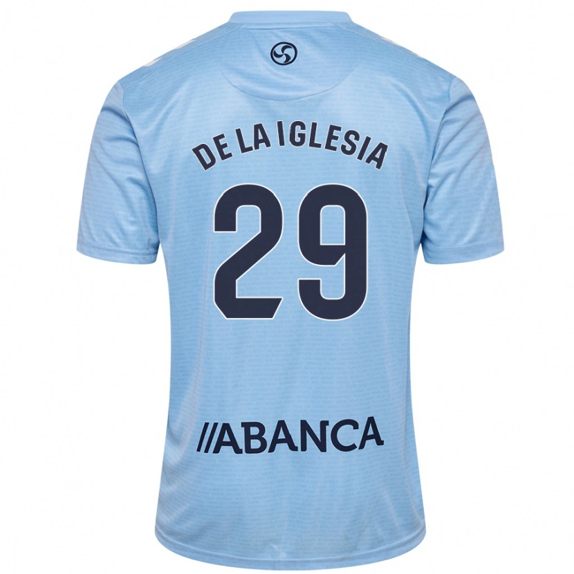 Danxen Børn David De La Iglesia #29 Himmelblå Hjemmebane Spillertrøjer 2024/25 Trøje T-Shirt