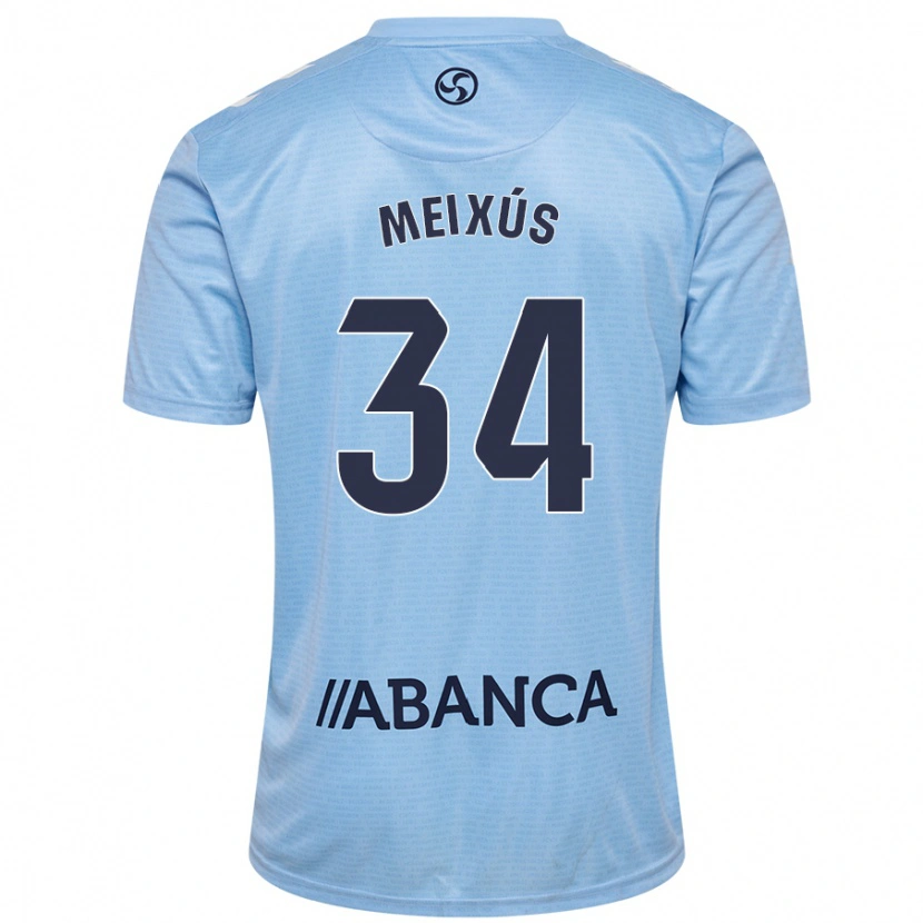 Danxen Børn Pablo Meixús #34 Himmelblå Hjemmebane Spillertrøjer 2024/25 Trøje T-Shirt
