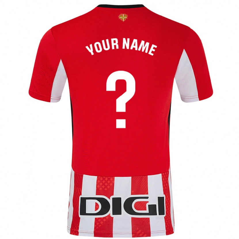 Danxen Børn Dit Navn #0 Rød Hvid Hjemmebane Spillertrøjer 2024/25 Trøje T-Shirt