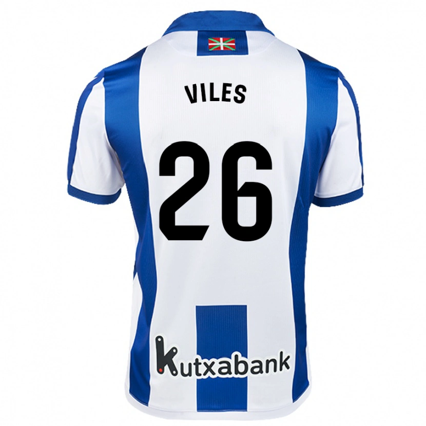 Danxen Børn Elene Viles #26 Hvid Blå Hjemmebane Spillertrøjer 2024/25 Trøje T-Shirt