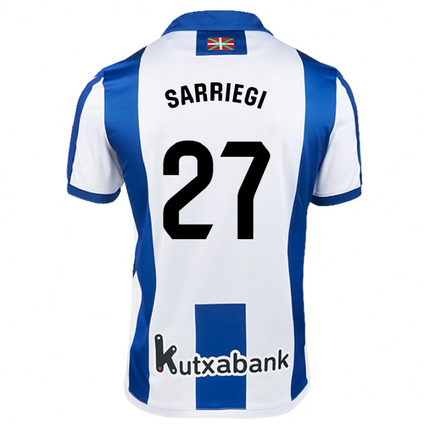 Danxen Børn Nora Sarriegi #27 Hvid Blå Hjemmebane Spillertrøjer 2024/25 Trøje T-Shirt