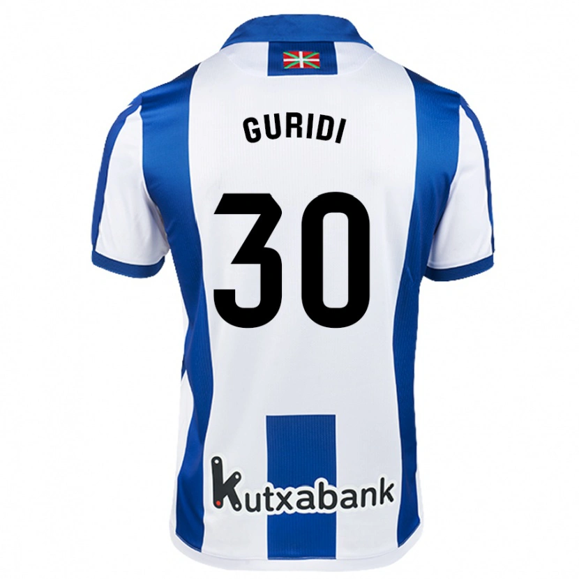Danxen Børn Elene Guridi Mesonero #30 Hvid Blå Hjemmebane Spillertrøjer 2024/25 Trøje T-Shirt