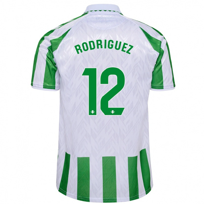 Danxen Børn Ricardo Rodríguez #12 Grønne Hvide Striber Hjemmebane Spillertrøjer 2024/25 Trøje T-Shirt