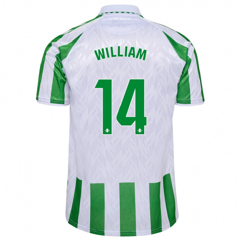Danxen Børn William Carvalho #14 Grønne Hvide Striber Hjemmebane Spillertrøjer 2024/25 Trøje T-Shirt