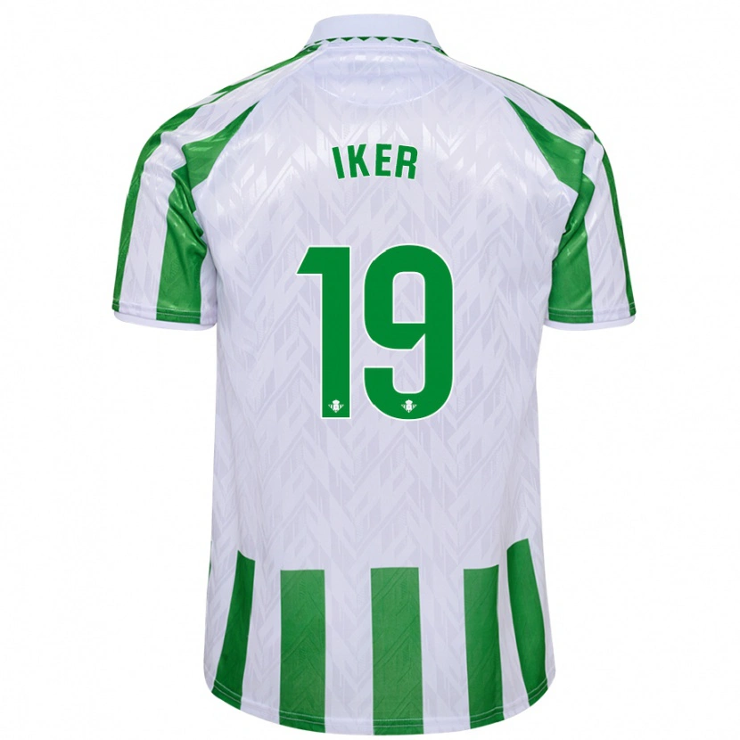 Danxen Børn Iker Losada #19 Grønne Hvide Striber Hjemmebane Spillertrøjer 2024/25 Trøje T-Shirt