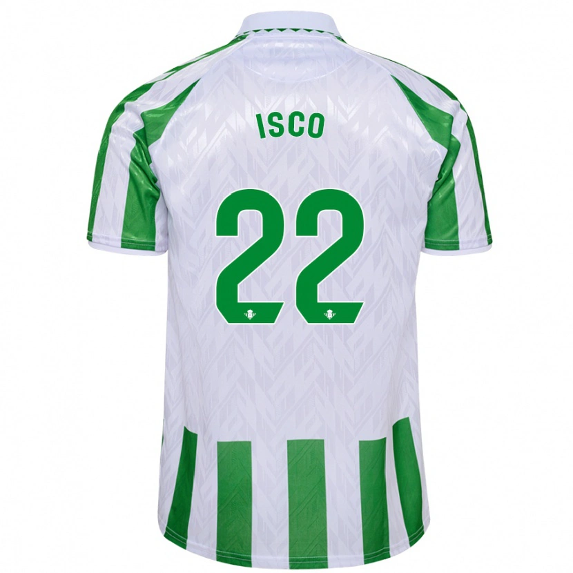 Danxen Børn Isco #22 Grønne Hvide Striber Hjemmebane Spillertrøjer 2024/25 Trøje T-Shirt