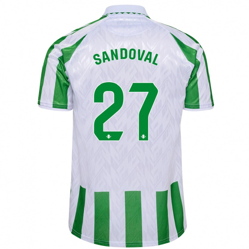 Danxen Børn Keimer Sandoval #27 Grønne Hvide Striber Hjemmebane Spillertrøjer 2024/25 Trøje T-Shirt