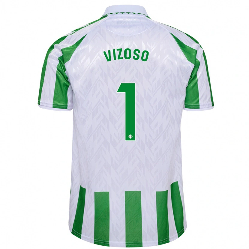 Danxen Børn Paula Vizoso #1 Grønne Hvide Striber Hjemmebane Spillertrøjer 2024/25 Trøje T-Shirt