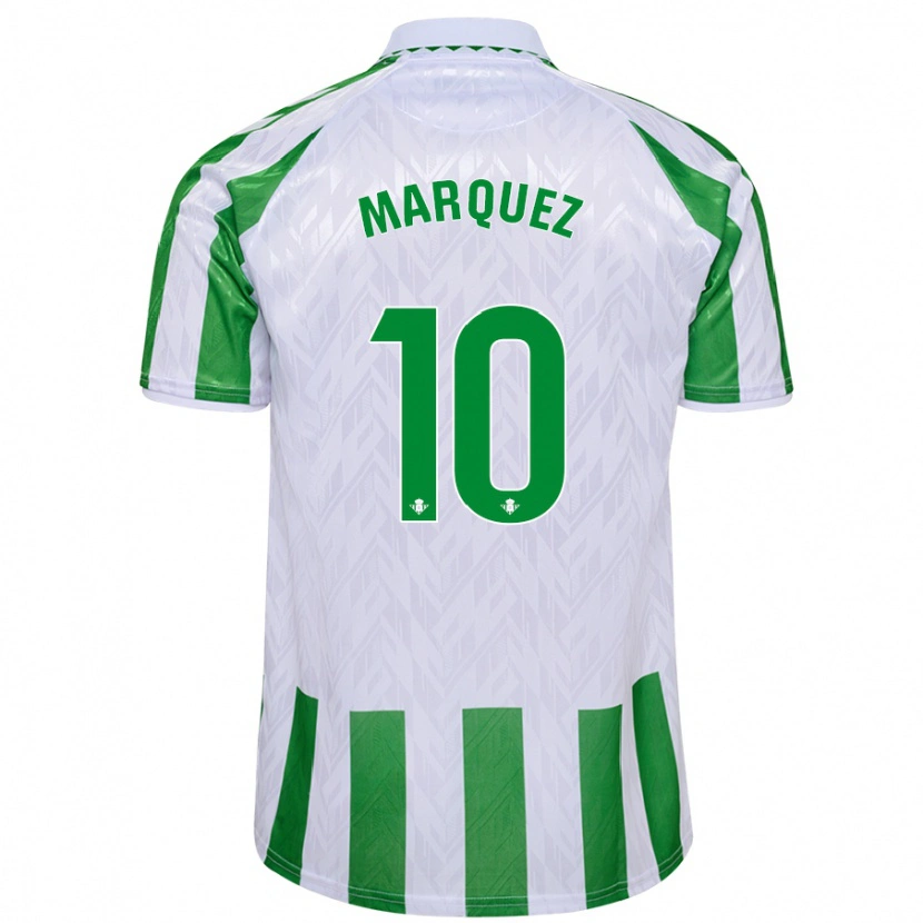 Danxen Børn Rosa Márquez #10 Grønne Hvide Striber Hjemmebane Spillertrøjer 2024/25 Trøje T-Shirt