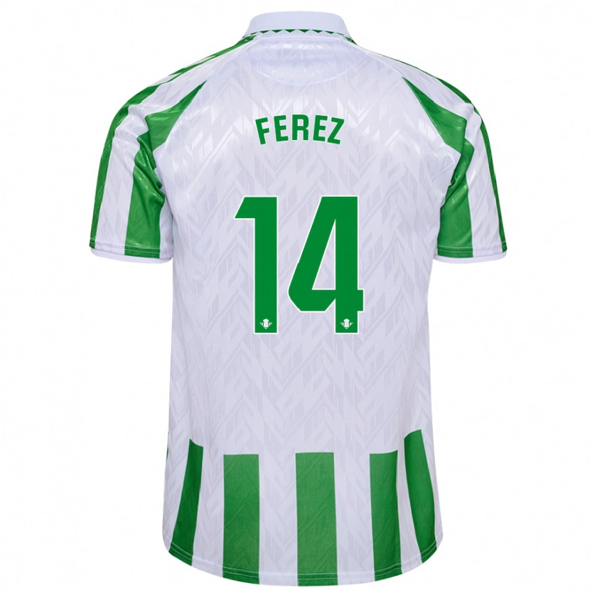 Danxen Børn Carolina Férez #14 Grønne Hvide Striber Hjemmebane Spillertrøjer 2024/25 Trøje T-Shirt