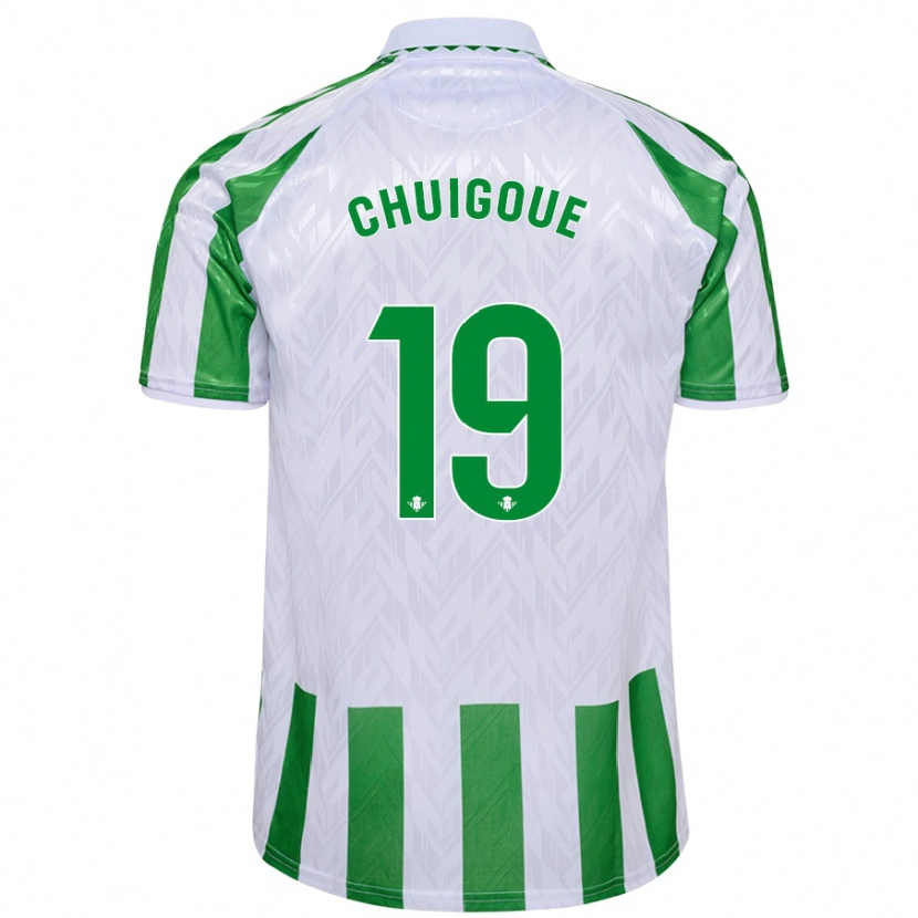 Danxen Børn Dorine Chuigoué #19 Grønne Hvide Striber Hjemmebane Spillertrøjer 2024/25 Trøje T-Shirt